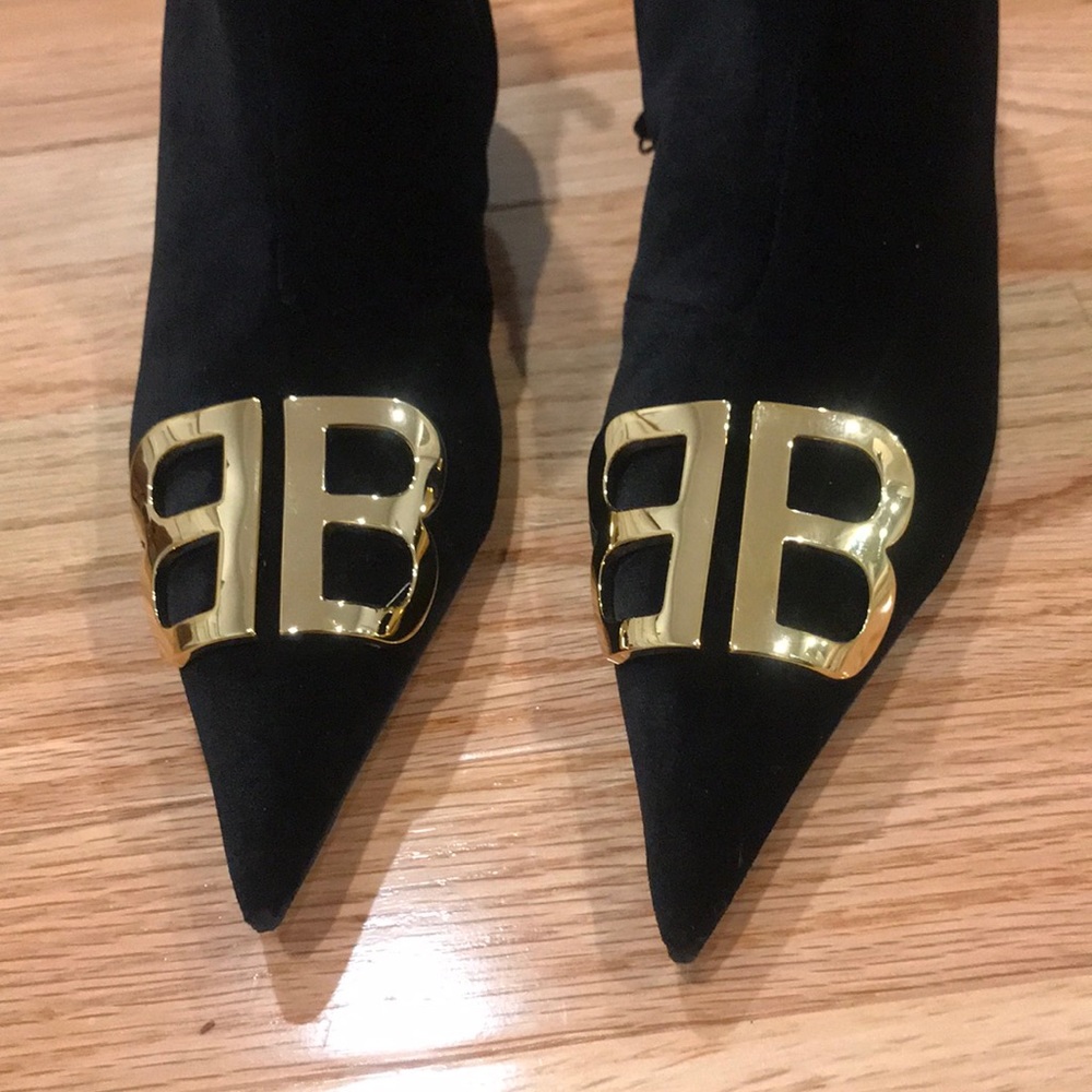 Balenciaga Velvet BB Knife Knit Booties Classic - Picture 5 of 7